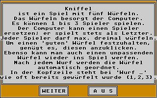 Kniffel atari screenshot